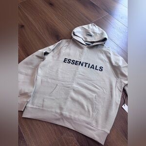 Fear of God Essentials Pullover Hoodie SZ M color Tan